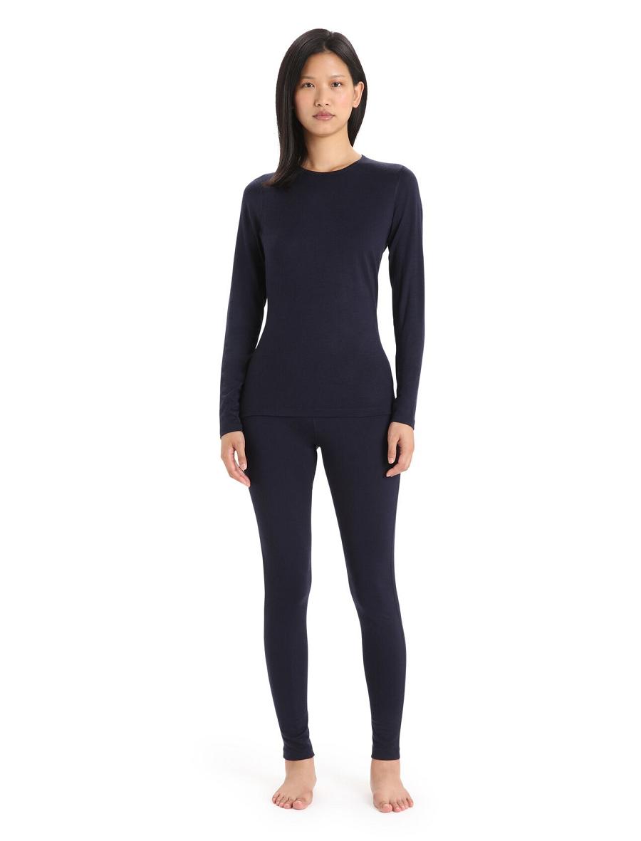 Base Layers Icebreaker Merino 200 Oasis Thermal Leggings Damskie Granatowe | PL 1030MQZA